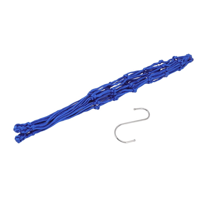 Chicken Fruit String Bag, Poultry Feeding Net Bag Wearable Tensile Large Space With Hook For Ducks For Fence Blue