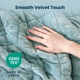 thumbnail image 6 of Sleep Zone Velvet Quilt Set, Full/Queen 90"x96", Buttery Soft Velvet 3 Piece Quilt Coverlet Set, Blue, 6 of 10