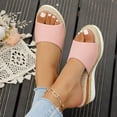 thumbnail image 4 of Dakaela Slip on Wedge Sandals for Women Open Toe Platform Slides Espadrilles 2.16 Inch Comfortable Dressy Beach Summer Mules Shoes Pink 9.5, 4 of 8