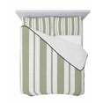 thumbnail image 7 of Quilts Twin Size Bedding Set, Sage Green Striped Lightweight Quilted Comforter, Green Geometric Line Stripes Farmhouse Soft Reversible Bedspread Coverlet with Pillow Covers for All Season, 68" x 86", 7 of 7