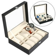 Watch Storage Display Box 10 Slots Jewelry Case