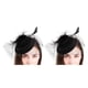 thumbnail image 4 of Sombrero Tocado Minnieouse para Mujer Velo de Malla de Flores Negro 2Conjunto, 4 of 6
