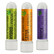 3 PACK - Indica Sativa Hybrid Terpene Nasal Inhalers Promote Energy - Sleep - Anxiety