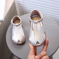 thumbnail image 6 of XIMIN Toddler Girls Closed-Toe Sandals with Adjustable T-Strap Breathable Cutout Design Non-Slip Sole Summer Shoes for Kids Casual Wear (White, 18-24 Months), 6 of 7