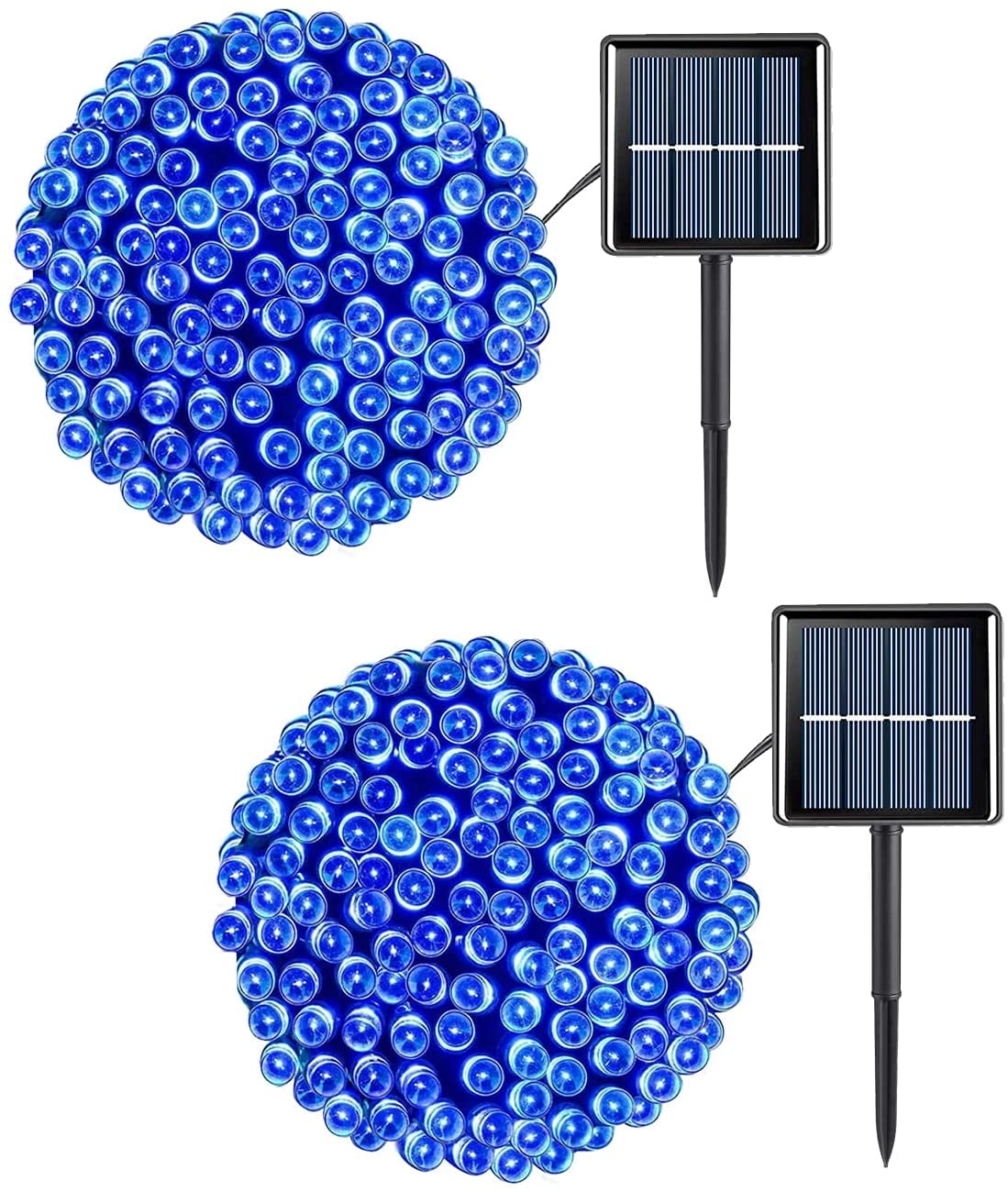 2Pack Solar Christmas Lights, Outdoor Waterproof 50LED String Lights