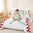 thumbnail image 3 of Erosebridal Mint Dripping Baseball Stitch & Batter Silhouette Graphic Twin Bedding Sets 7-Piece, Baseball Graphic Bedding Comforter Set for Boys And Girls Kids,Lightweight Room Decor, 3 of 6