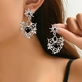 thumbnail image 2 of Top-kevin Women's Gothic Spiderweb Earrings - Heavy-Duty Halloween Party Jewelry with Heart Accent, Edgy Gothic Jewelry for Costume Parties, Casual Attire - Statement Making Spider Web Earring, 2 of 5