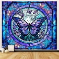 thumbnail image 1 of Tapiz para colgar en la pared con forma de mariposa de cristal teñido, 150 x 130 cm, 1 of 3