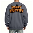 thumbnail image 5 of Halloween Sweatshirt for Men Pumpkin Ghost Graphic Casual Long Sleeve Spooky Pullover Sweatshirts New Trendy Comfort T Shirts Dark Gray M, 5 of 5