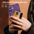 thumbnail image 5 of Allytechgroup Slim Fit iPhone 16 Plus Case, Protective PU Leather Wallet Cover with Card Holder RFID Blocking Back Case Cover for Apple iPhone 16 Plus, Purple, 5 of 8