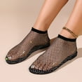 thumbnail image 3 of XDDST Dressy Sandals for Women 2025 Comfortable Mesh for Women Fishnet Sandals Low Heel Slip On Rhinestone Shoes, 3 of 9