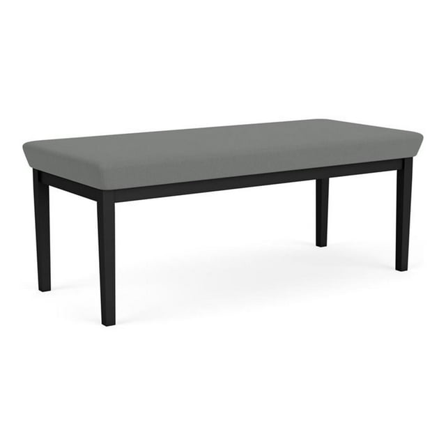 Lenox Steel Banc 2 Places pour Réception et Salle d'Attente / Acier Noir / Gris Pâle