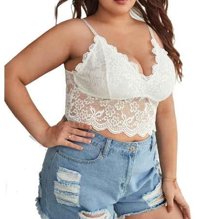 

Plain A Piece Plus Size Bras & Bralettes Women s White