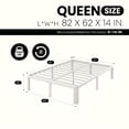 thumbnail image 4 of Einfach Queen Bed Frame, Platform Metal Bed with Ample Under-Bed Storage Space, Upgraded Curved Bed Feet, 3500 LBS Capacity, White, 4 of 8