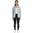 thumbnail image 3 of Women’s Lightweight Cotton Blend Zip Up Hoodie Jacket Heather Grey Small, 3 of 9