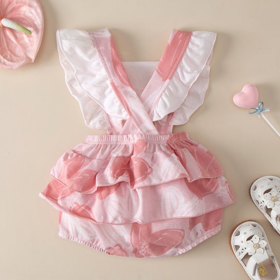 Gubotare Baby Romper Boys Oversized Crewneck Sweatshirts for Baby Girls Boys Graphic Puff Long Sleeve Romper Jumpsuit Fall Winter Clothes,Pink 12 Months