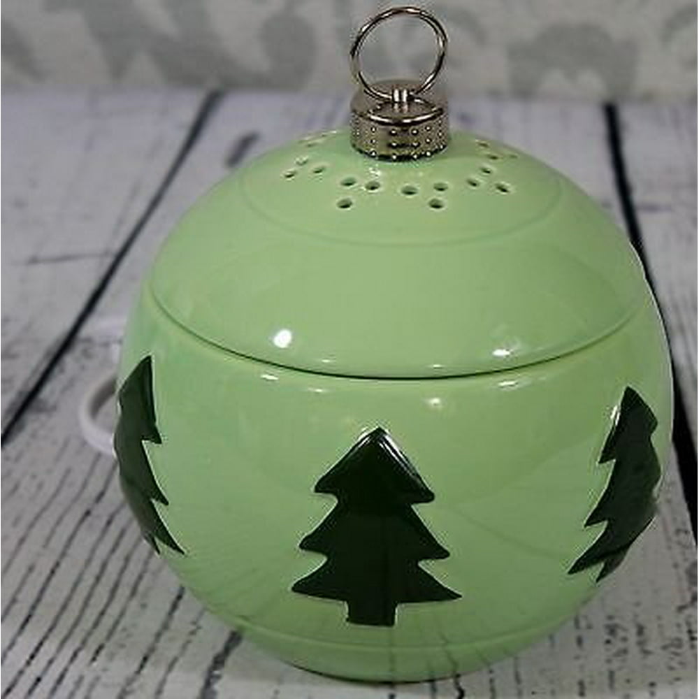 Yankee Candle Ceramic Green Ornament with Christmas Trees Electric Wax