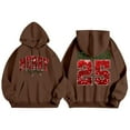 thumbnail image 2 of Christmas Sweatshirts for Women 2025 Cozy Oversized Pullover Tops Soft Hoody Casual Holiday Long Sleeve Top with Front Pocket for Winter Oversized Hoodies for Women Brown S, 2 of 4