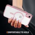 thumbnail image 3 of Decase Magnetic Case for iPhone XR,Compatible with Mag-safe,Military-Grade Protection,Slim Stylish Non-Yellowing Shockproof Case for iPhone XR,Clear Anti-Scratch Back Cover,Pink, 3 of 8