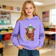 thumbnail image 6 of Kids Hoodie Unisex Casual Cute Sweatshirts Highland Cattle Print Long Sleeve Fall Pullover, 6 of 8