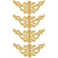 thumbnail image 1 of HUGFEGWE 4Pcs Embroidery Flower Patches, Embroidered Patch Floral Appliques Sewing Cloth Repair Sticker for Wedding Prom Dress Decoration Clothes DIY Clothing Jeans Backpacks(Gold - A) CA919-156021, 1 of 8