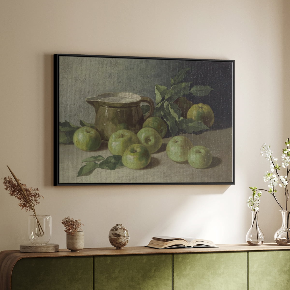 Vintage Botanical Print-LXXXVI By Wexford Home Framed in Black Wood Gallery Wrapped Canvas 27 in. x 41 in.