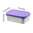 thumbnail image 3 of Lunch Bento Boîte à en Acier Inoxydable avec Couvercle en Silicone, Contenant de Rangement Alimentaire Réutilisable et Étanche pour la Préparation des Repas, 16 x 11,5 x 5,6 cm, Bleu/ Rose/ Violet/orange, Lot de 1, 3 of 6