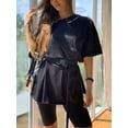 thumbnail image 2 of Women 2 Piece Outfit Sets Casual Oversized T-Shirt Tops Biker Shorts Workout Sport s Tracksuit, 2 of 6