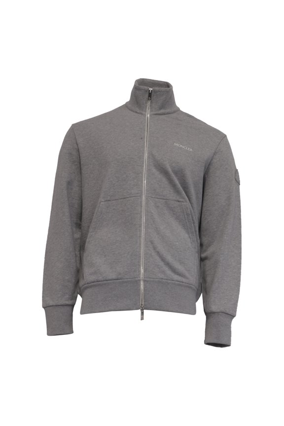 Pre-Owned Moncler Sweat Track Jacket in Grey Cotton