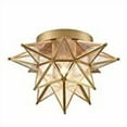 thumbnail image 2 of Dazhuan Brass Moravian Star Light Flush Mount celing Lights Seeded glass Shade Boho Moroccan ceiling Lamp for Kitchen Foyer, 2 of 3