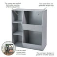 thumbnail image 2 of Badger Basket Side-by-Side Children's Wooden Combo Bin with 5 Cubbies 49 gal Toy Storage Cube, Gray, 2 of 9