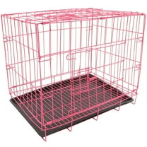 Folding With Toilet Dog Cage Poodle Small And Medium Dog Cat Cage Rabbit Cage Pet Cage(Pink)