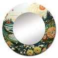 thumbnail image 2 of Designart "Beach Tidepool Euphony Pointillism I" Beach & Ocean Round Mirror Wall Décor Country - Large Green Round Mirror - Round Mirror 23" x 23" Inch, 2 of 5