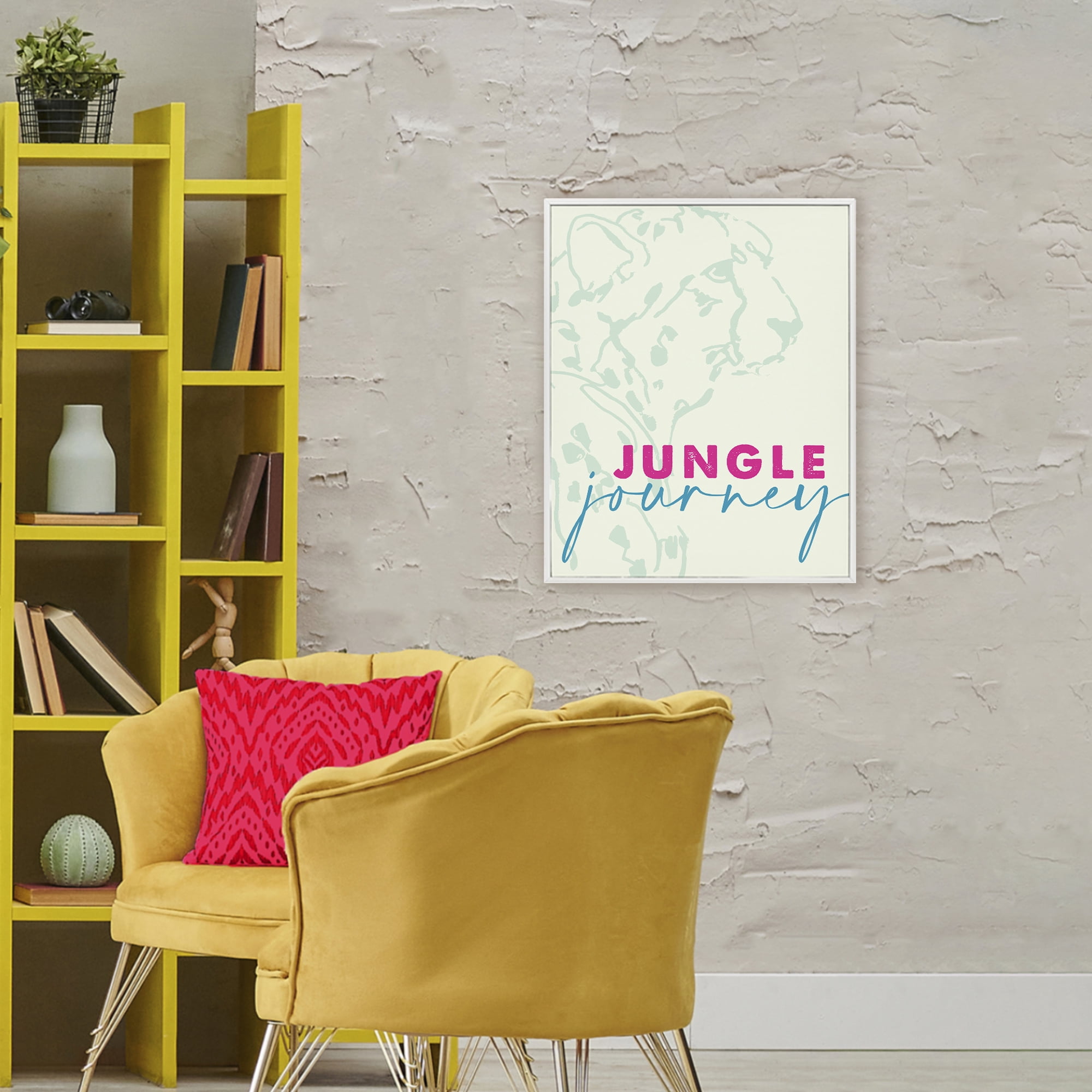 Stupell Industries Jungle Journey Cheetah White Framed Giclee Art, design by Lanie Loreth