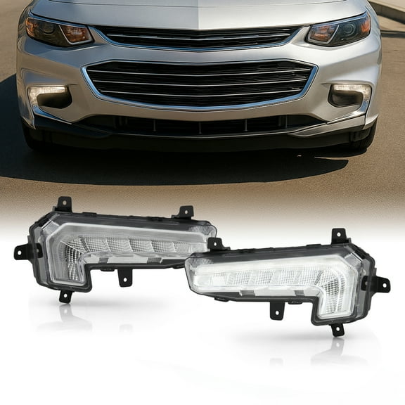 AKKON - Fits 2016 2017 2018 Chevy Malibu DRL LED Front Bumper Driving Lamp Fog Lights pair Driver Left Passenger Right