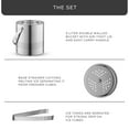 thumbnail image 3 of JoyJolt  Double Wall Stainless Steel Ice Bucket with strainer and Tongs - 101 oz, 3 of 8