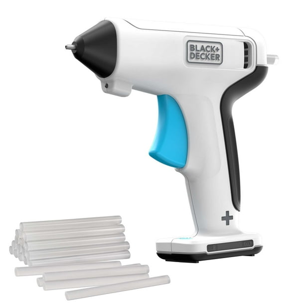 Pistola de pegamento BLACK+DECKER 4V MAX inalámbrica USB recargable blanca