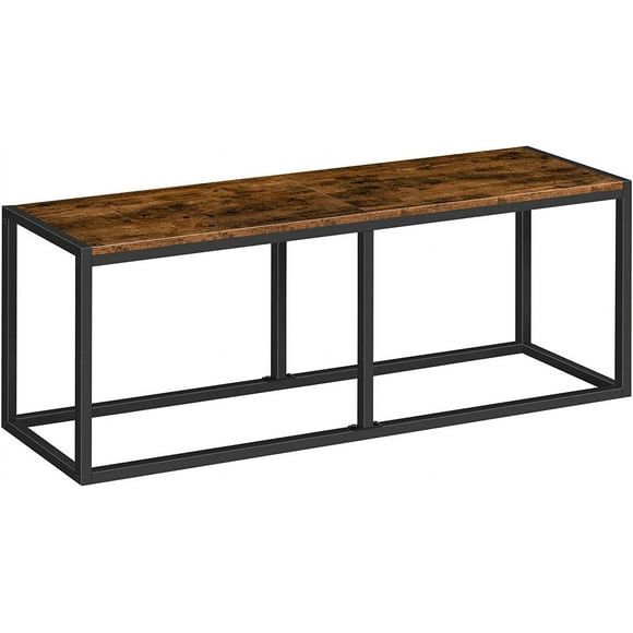 Dining Bench, 47.2 Inch Table Bench, Industrial Style Kitchen Bench, Steel Frame, Easy to Assemble, for Kitchen, Dining Room, Rustic Brown and Black BF12CD01