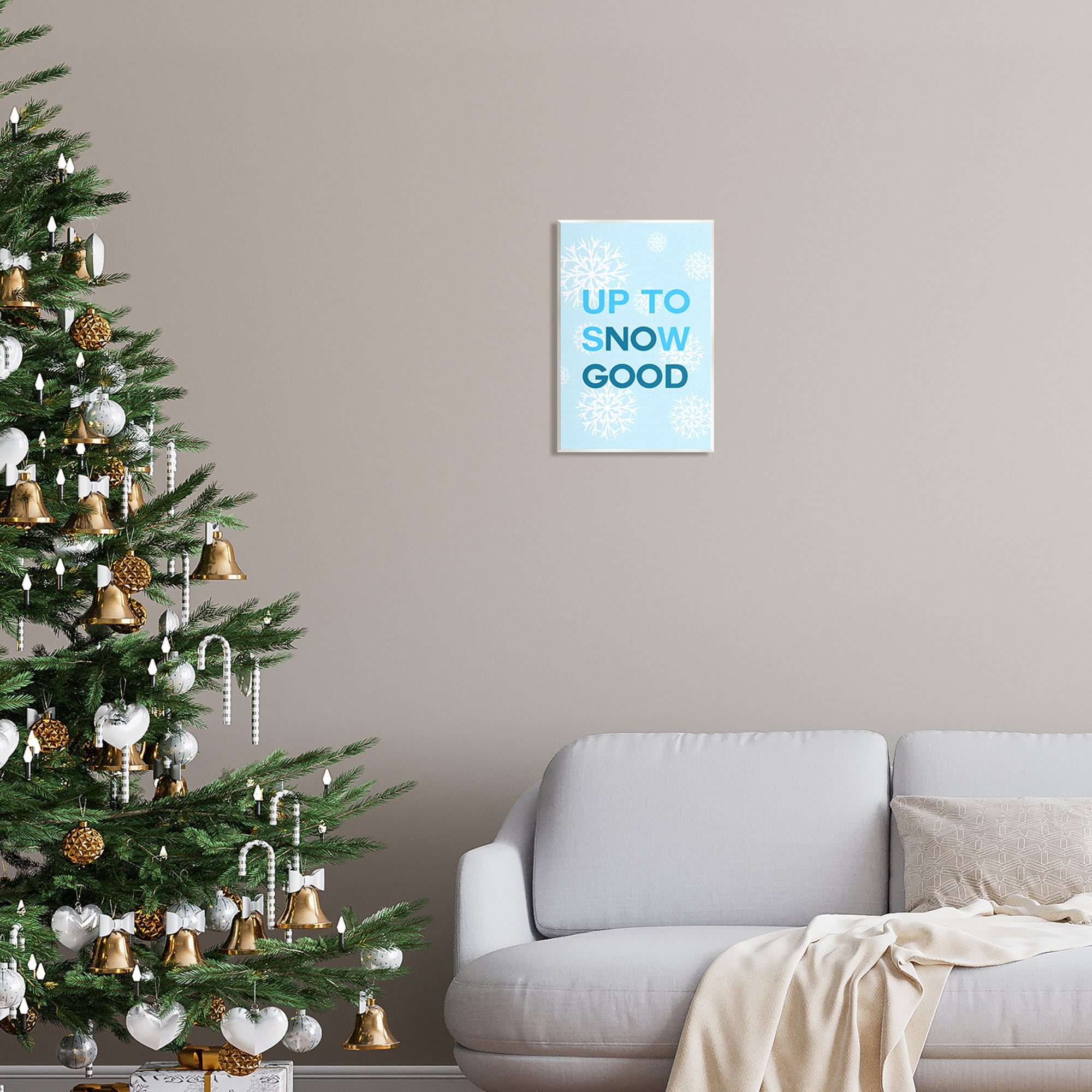 Stupell Industries Up To Snow Good Phrase Holiday Painting Unframed Art Print Wall Art, 10 x 15