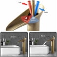 thumbnail image 3 of Grifo de baño elegante, mezclador de lavabo de cascada de estilo contemporáneo con cartucho de cerámica duradero para montaje en cubierta, 3 of 5