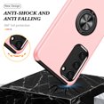 thumbnail image 7 of Dual-Layers Case for Samsung Galaxy S23, Heavy Duty Rugged PC Soft TPU Shockproof Protective Cover with Magnetic Rotated Ring Holder Kickstand Bracket Lens Protection Case,Rosegold, 7 of 7