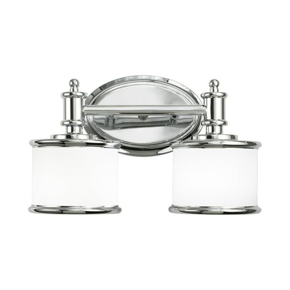 Chrome Bathroom Vanity Light - 2 Light Fixture - 13.75" Wide - Modern Design