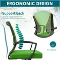 thumbnail image 7 of Lacoo Mid-Back Office Desk Chair Ergonomic Mesh Task Chair with Lumbar Support, Green, 7 of 7