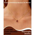 thumbnail image 2 of NICKSUN 18K Gold Plated Birthstone Necklace for Women Dainty Diamond Teardrop Necklaces Emerald Green CZ Pendant Necklace Birthday Gift for Women Jewelry, 2 of 6