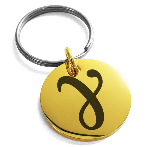 Stainless Steel Euler-Mascheroni Mathematical Engraved Small Medallion Circle Charm Keychain Keyring