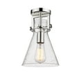 thumbnail image 3 of Innovations Lighting  Newton Cone - 1 Light 8" Flush Mount Polished Nickel/Seedy, 3 of 5