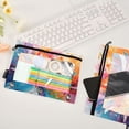 thumbnail image 4 of Abstract Swirling Colorful Blocks 2 Pack Pencil Pouch for 3 Ring Binder Smooth Zipper Folders with Pockets Clear Window Pencil Case, 4 of 6