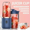 thumbnail image 2 of Licuadora eléctrica de 6 cuchillas, mini batidora de frutas, extractor de jugos, exprimidor de frutas con carga USB, 2 of 7