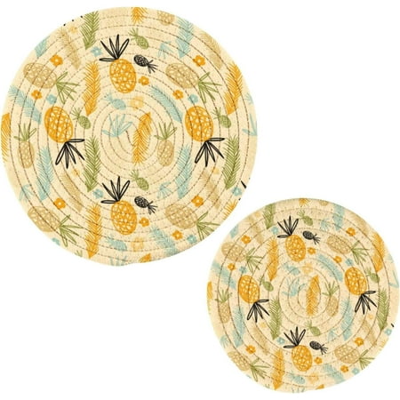 

Pineapple 2 Pack Pot Holders Trivets Heat Resistant Hot Pads for Kitchen Table Decoration Trivets for Hot Dishes/Pot/Bowl/Teapot/Hot Pot Holders 7 + 9.45