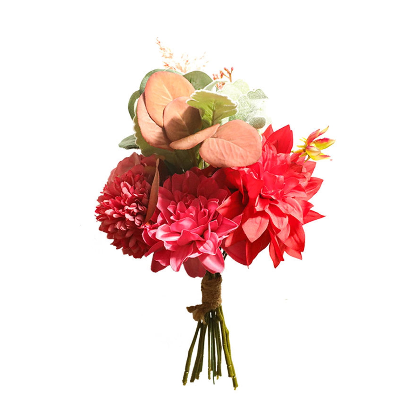 50 Packs Simulation Lifelike Flower Bouquet 3 Twigs for Home Xmas Ornament 